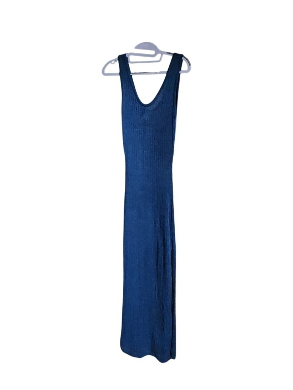 Sleek Teal Ribbed Tank Maxi Dress
